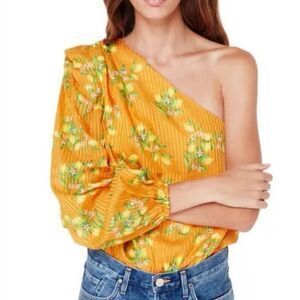 EUC Cami NYC The Lenore Lemon One Shoulder Bodysuit XS